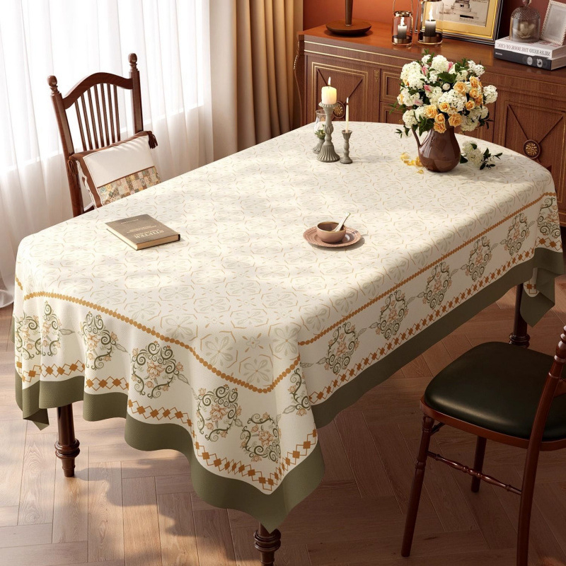 Покривка за маса PVC, водоустойчива и маслоустойчива, геометричен и флорален принт, правоъгълна