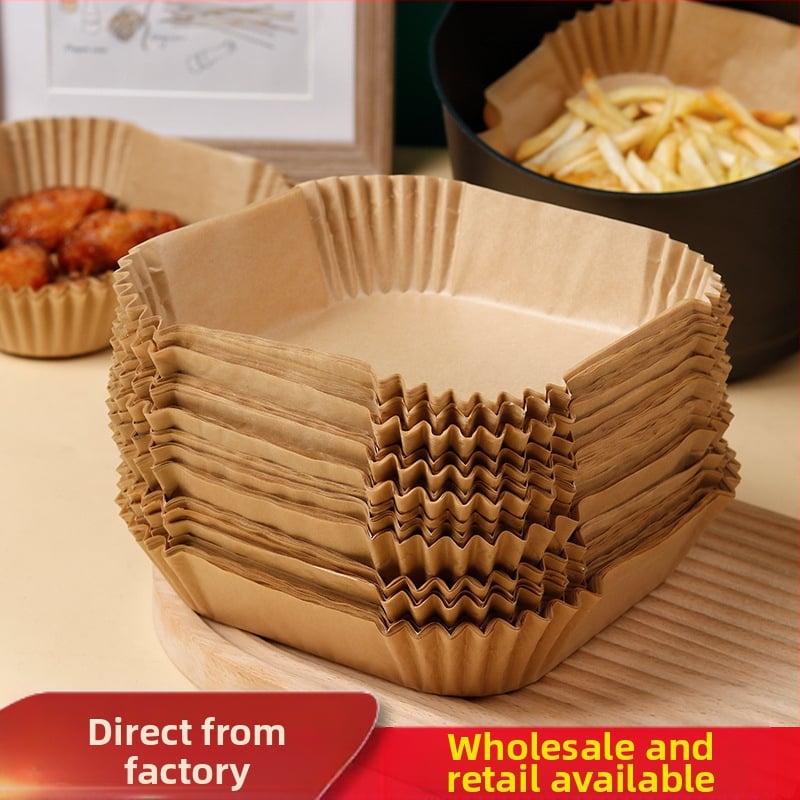 Kvadratinis silikoninis aliejinis kepimo popierius oro frituvei, 38-40 g/m²