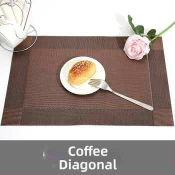 Európai stílusú modern PVC étkezési alátét diagonális dupla kerettel, vízálló, olajálló, égésálló, hőszigetelő