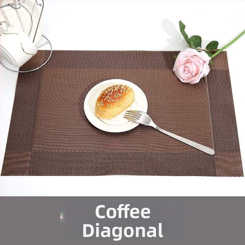 Európai stílusú modern PVC étkezési alátét diagonális dupla kerettel, vízálló, olajálló, égésálló, hőszigetelő