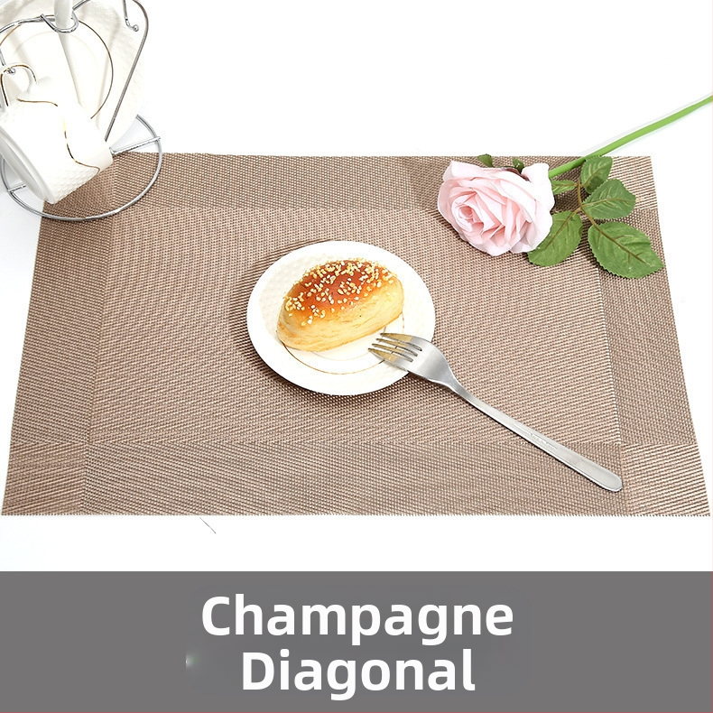 Európai stílusú modern PVC étkezési alátét diagonális dupla kerettel, vízálló, olajálló, égésálló, hőszigetelő