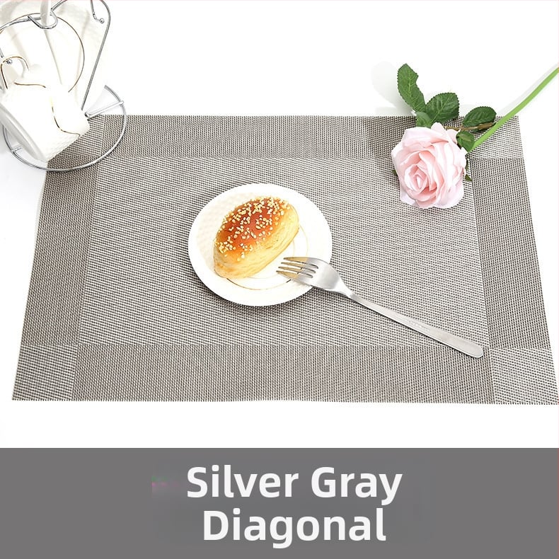 Európai stílusú modern PVC étkezési alátét diagonális dupla kerettel, vízálló, olajálló, égésálló, hőszigetelő