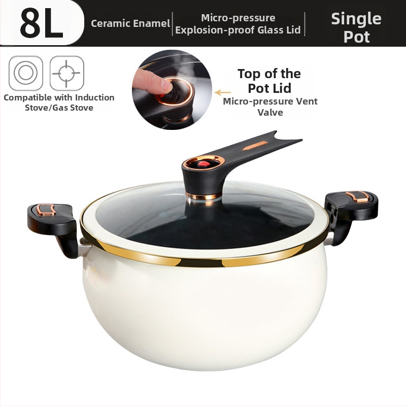 Тенджера за супи в стил преса, железна конструкция, стъклен капак, незалепващо покритие, нов китайски стил