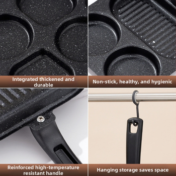 Kiaušinių keptuvė su neprilipstančia danga, iš plonojo plieno, daugiaeilių tinklelio dizainas, gylis 2 cm, svoris 350 g