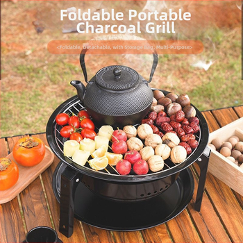 Nešiojama arkos formos kepsninė, sulankstomas kempt grilis su nerūdijančio plieno vielos rėmu, 2,5 kg