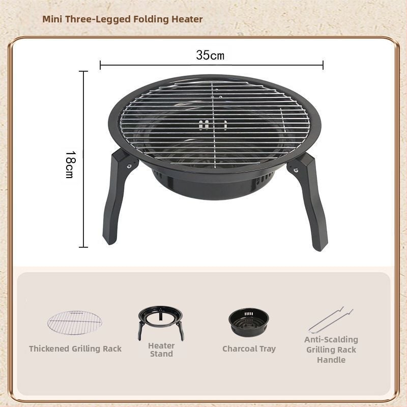 Nešiojama arkos formos kepsninė, sulankstomas kempt grilis su nerūdijančio plieno vielos rėmu, 2,5 kg