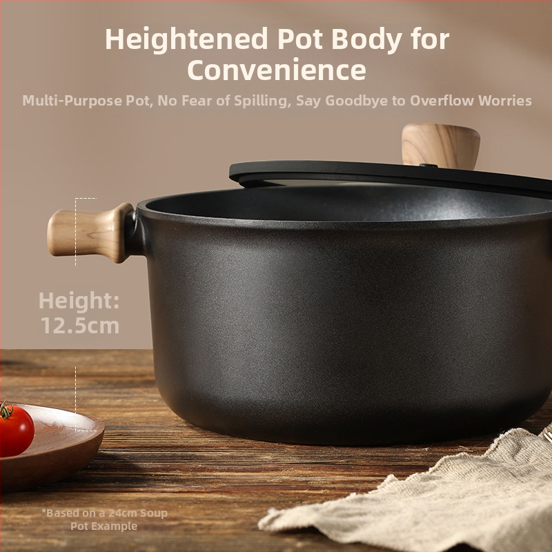 Тиган за супа с двойни дръжки, незалепващ, модел 985, обем 2.1–3 л, материал: коприна