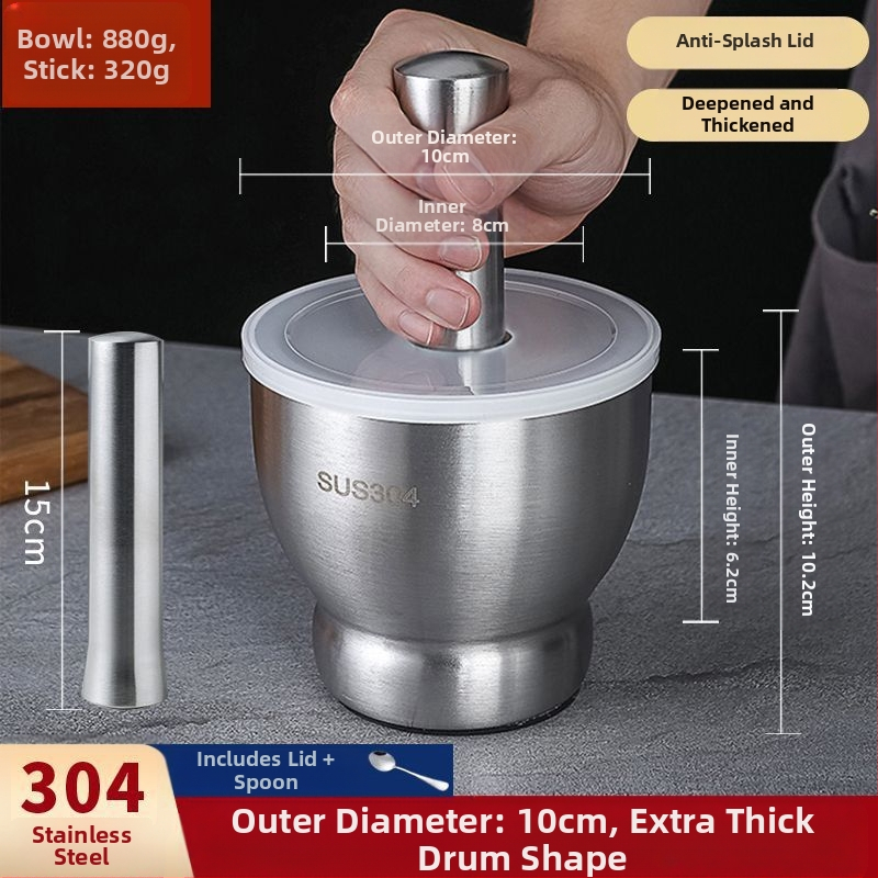 Χειροκίνητος πολτοποιητής σκόρδου – 304 ανοξείδωτο ατσάλι, μεταλλικό πολυλειτουργικό εργαλείο για σκόρδο