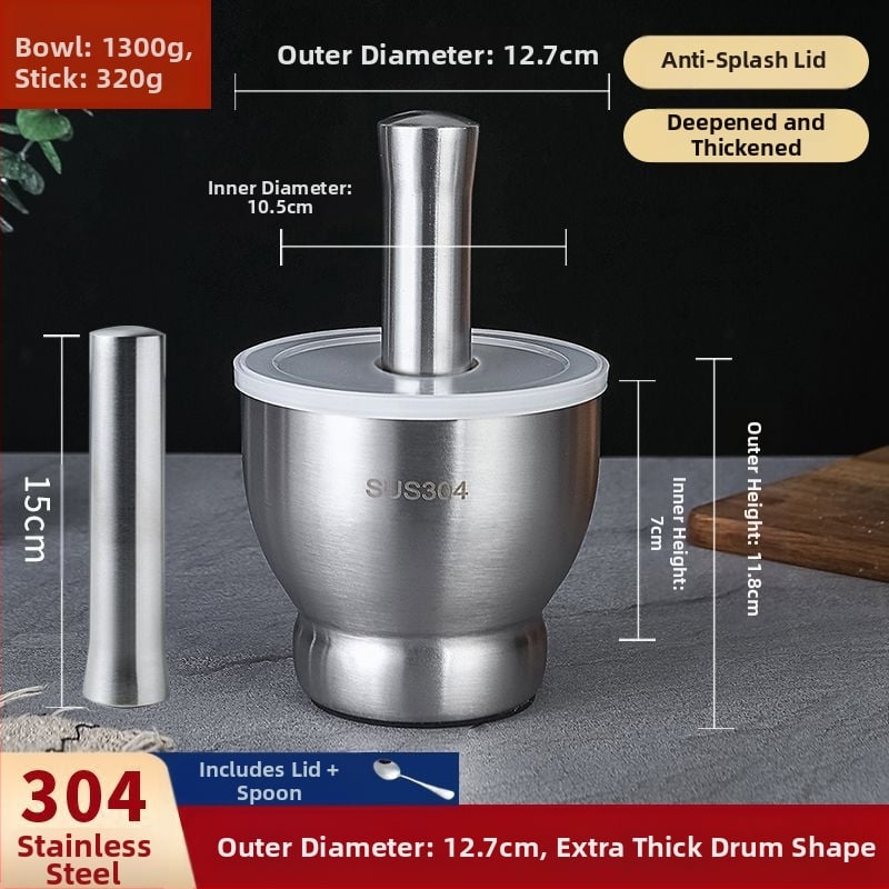 Χειροκίνητος πολτοποιητής σκόρδου – 304 ανοξείδωτο ατσάλι, μεταλλικό πολυλειτουργικό εργαλείο για σκόρδο