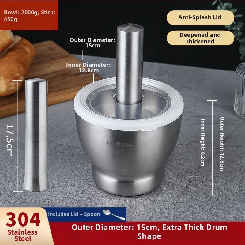 Χειροκίνητος πολτοποιητής σκόρδου – 304 ανοξείδωτο ατσάλι, μεταλλικό πολυλειτουργικό εργαλείο για σκόρδο