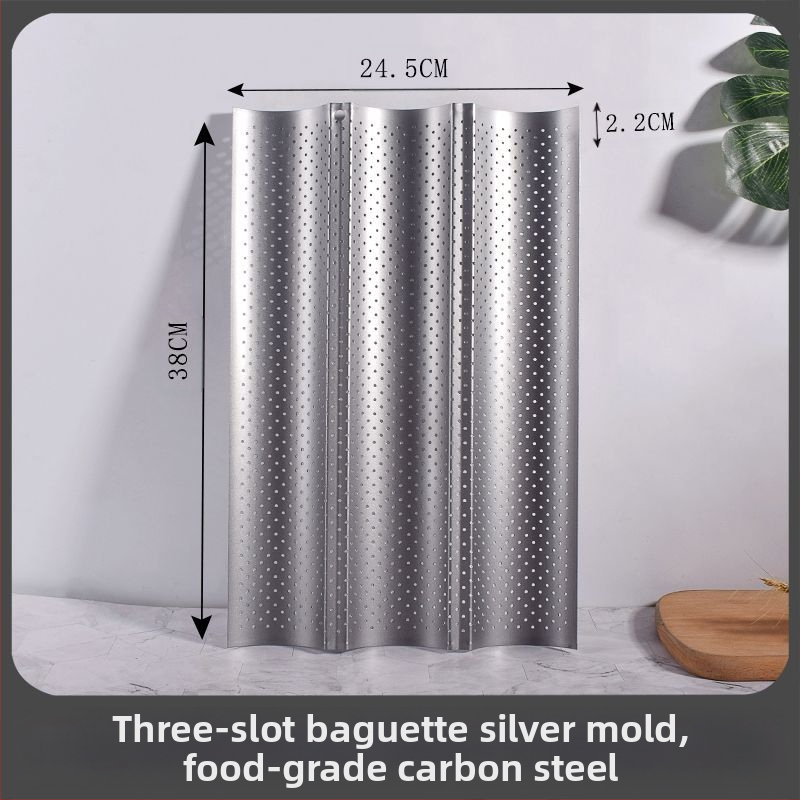 Beike Apvali bagetė kepimo forma su nelipniu denginiu iš anglies plieno; maisto kokybės; 2/3/4 kameros; tinka picai, tortui ir mousse