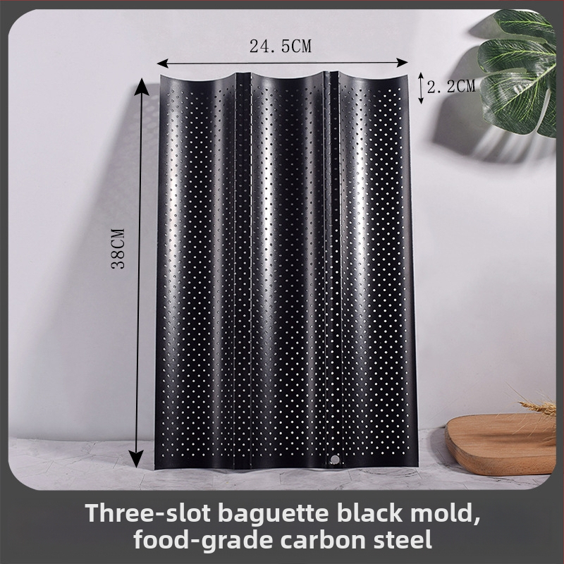 Beike Apvali bagetė kepimo forma su nelipniu denginiu iš anglies plieno; maisto kokybės; 2/3/4 kameros; tinka picai, tortui ir mousse