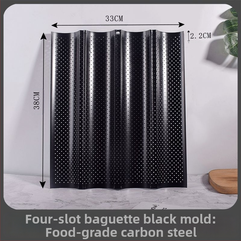 Beike Apvali bagetė kepimo forma su nelipniu denginiu iš anglies plieno; maisto kokybės; 2/3/4 kameros; tinka picai, tortui ir mousse