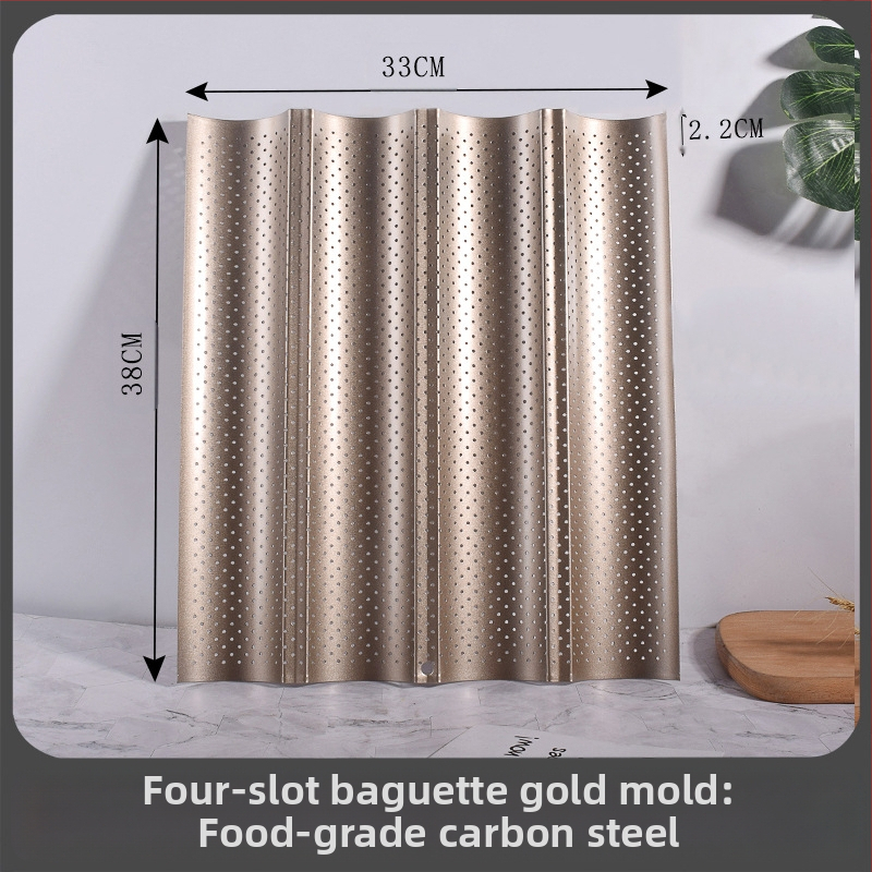 Beike Apvali bagetė kepimo forma su nelipniu denginiu iš anglies plieno; maisto kokybės; 2/3/4 kameros; tinka picai, tortui ir mousse