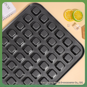 Κύκλικη φόρμα για κέικ με 48 θήκες, από ενισχυμένο χάλυβα άνθρακα με αντικολλητική επίστρωση, κατάλληλη για ψήσιμο κέικ, μούς και μικρά γλυκίσματα