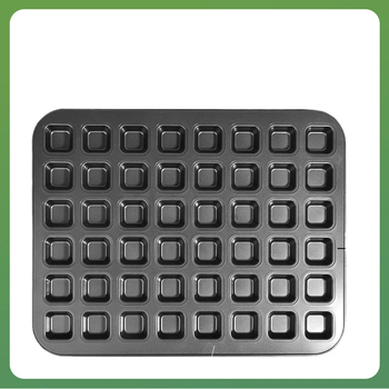 Κύκλικη φόρμα για κέικ με 48 θήκες, από ενισχυμένο χάλυβα άνθρακα με αντικολλητική επίστρωση, κατάλληλη για ψήσιμο κέικ, μούς και μικρά γλυκίσματα