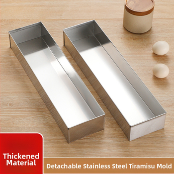 Stačiakampė tiramisu forma iš nerūdijančio plieno, su matavimo skale, atsiejama