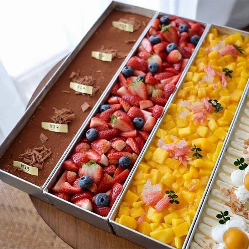 Stačiakampė tiramisu forma iš nerūdijančio plieno, su matavimo skale, atsiejama