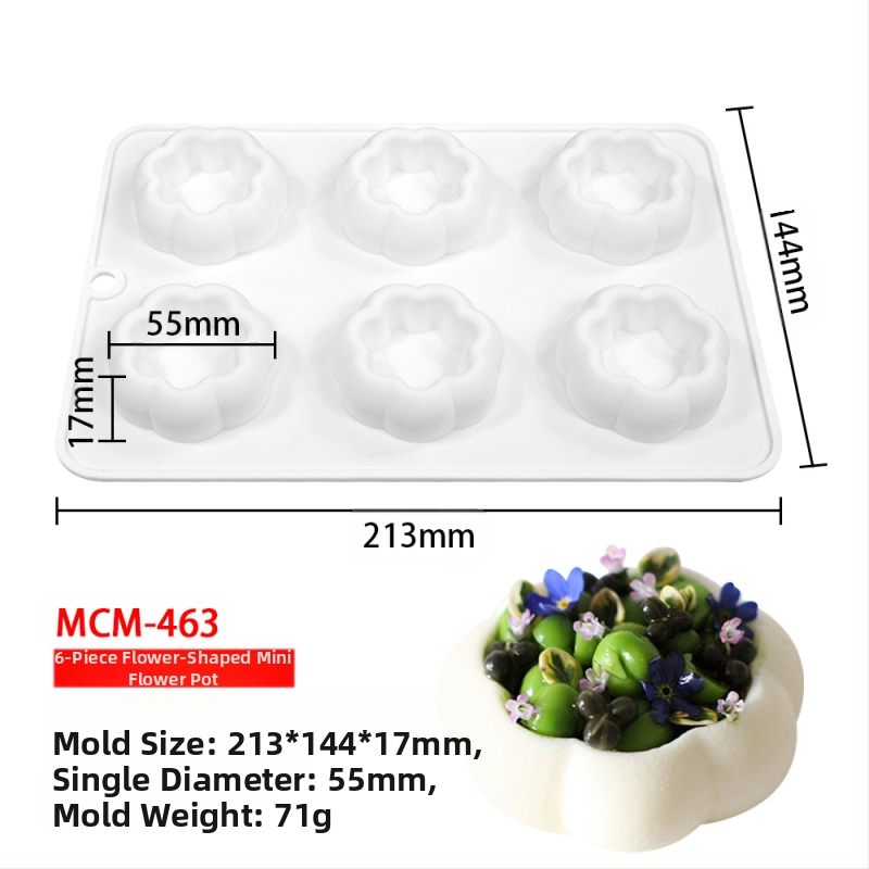 Silicone forma moussei ir šokoladui su 6 skyreliais ir įvairiomis formomis (žvaigždutės, Rubiko kubas, širdis); tinkama fondantui, rankų darbo muilams ir kvapiosioms žvakėms.