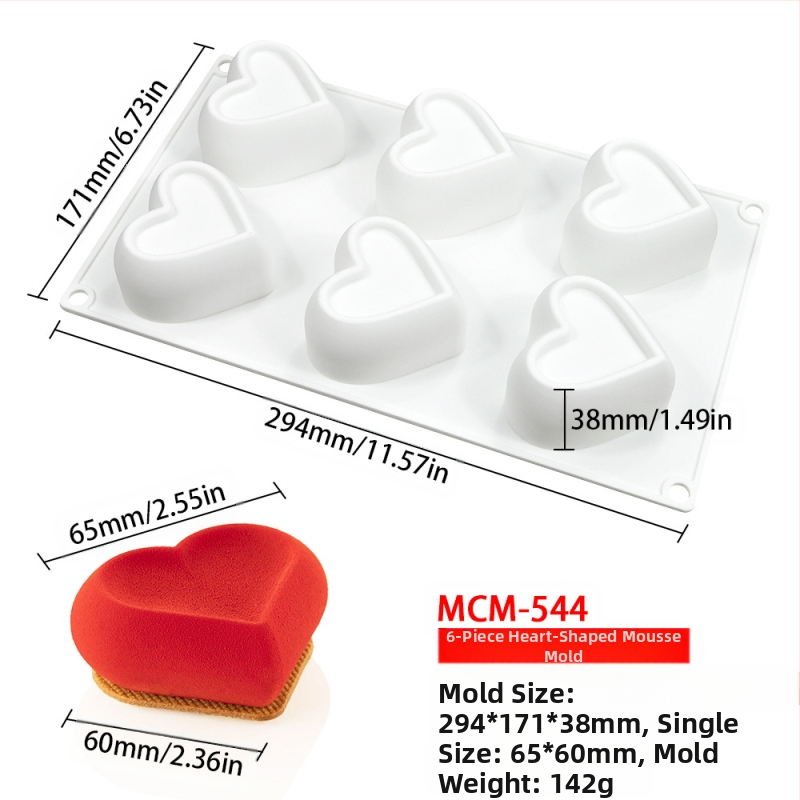 Silicone forma moussei ir šokoladui su 6 skyreliais ir įvairiomis formomis (žvaigždutės, Rubiko kubas, širdis); tinkama fondantui, rankų darbo muilams ir kvapiosioms žvakėms.