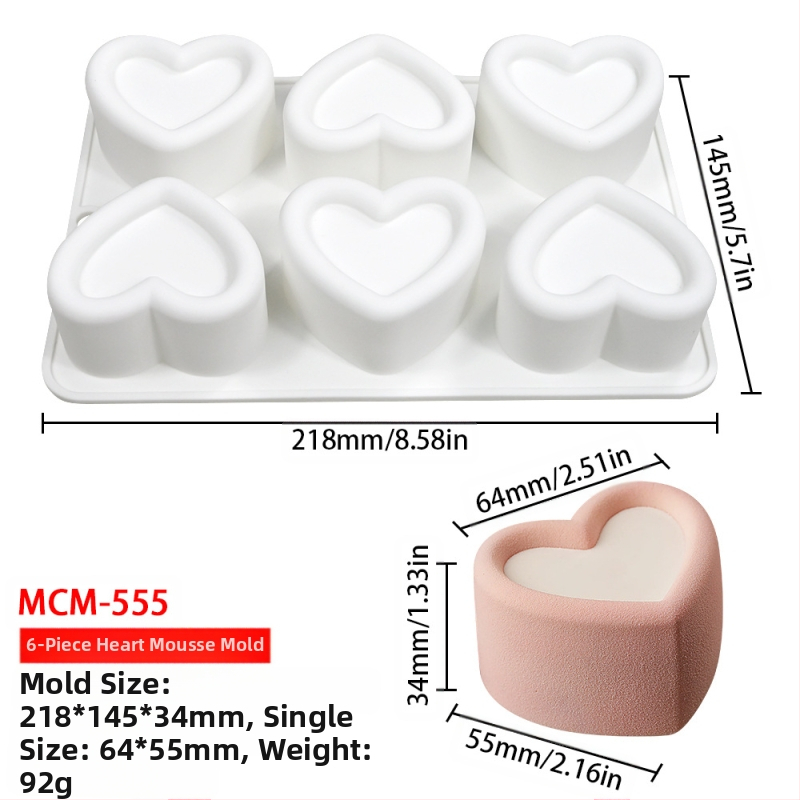 Silicone forma moussei ir šokoladui su 6 skyreliais ir įvairiomis formomis (žvaigždutės, Rubiko kubas, širdis); tinkama fondantui, rankų darbo muilams ir kvapiosioms žvakėms.