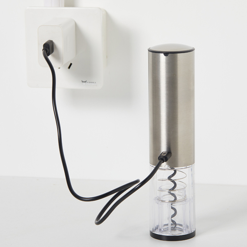 Elektrisks vīna pudeles atvērējs, piecu daļu komplekts no nerūsējoša tērauda, logotipa drukāšana, privātais zīmols