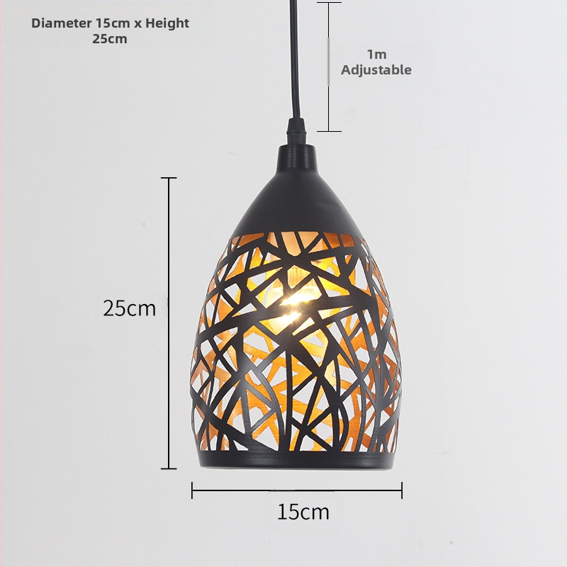 Σιδερένιος πολυέλαιος, ρετρό βιομηχανικό στυλ, LED φως, 220V, κάλυψη 10–15㎡