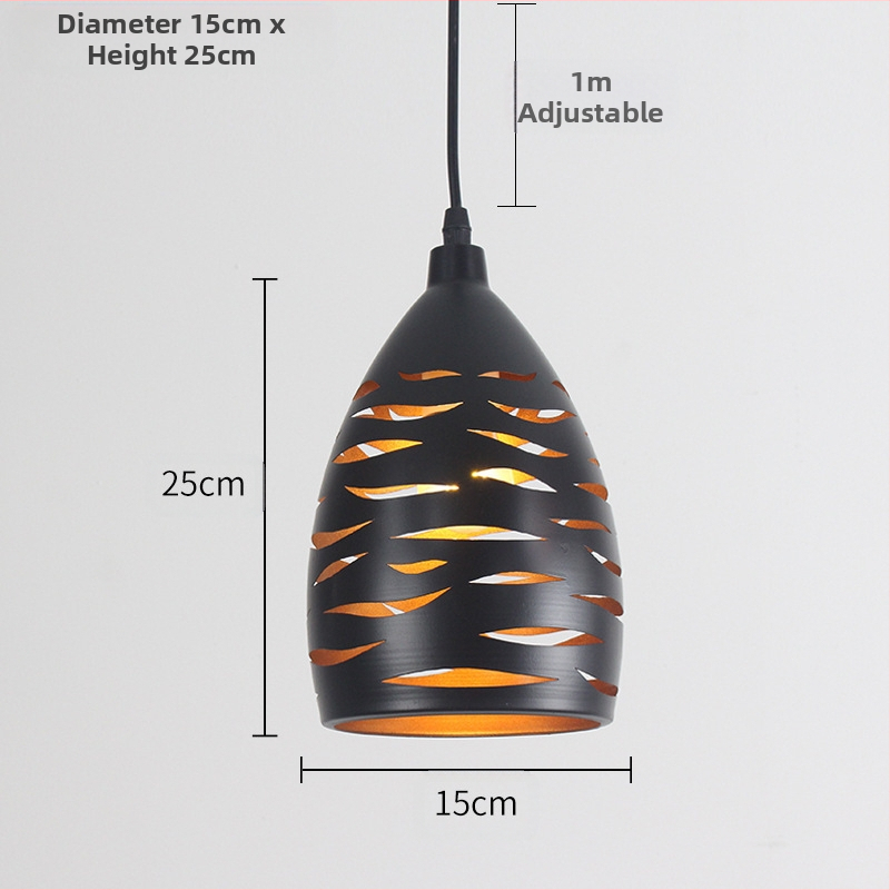 Σιδερένιος πολυέλαιος, ρετρό βιομηχανικό στυλ, LED φως, 220V, κάλυψη 10–15㎡