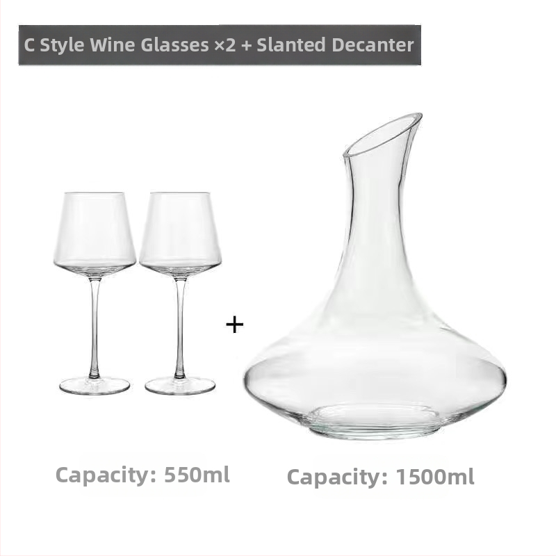 Stiklinė kvadratinė vyno taurelė be švino, modernus minimalistinis stilius, logotipo spausdinimas.