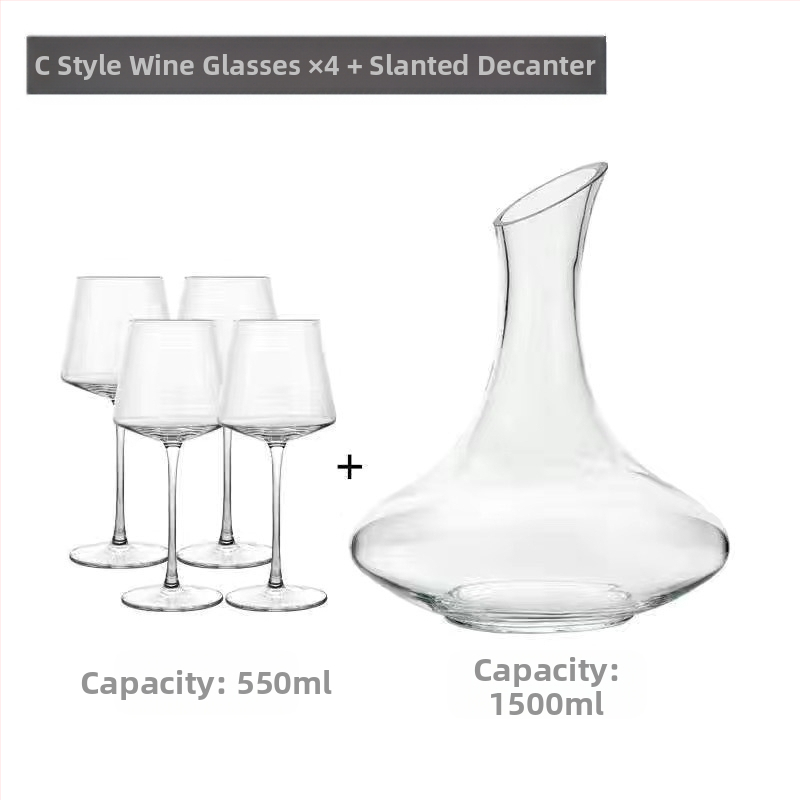 Stiklinė kvadratinė vyno taurelė be švino, modernus minimalistinis stilius, logotipo spausdinimas.