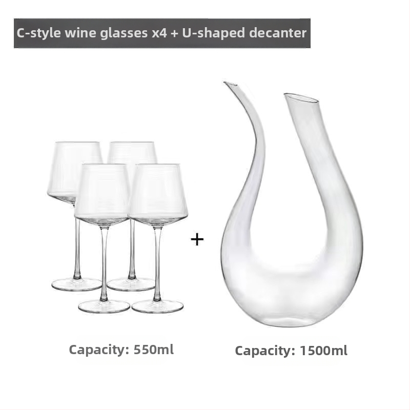 Stiklinė kvadratinė vyno taurelė be švino, modernus minimalistinis stilius, logotipo spausdinimas.