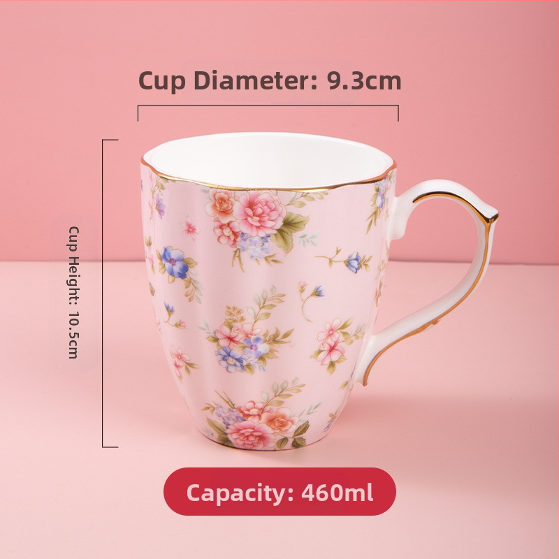 Kavos puodelis iš kaulinio porceliano, su daugiau nei 36% kaulinio miltelių, netaisyklingos formos, gėlių raštas, aukšta temperatūros atsparumas, logotipo spausdinimas įmanomas