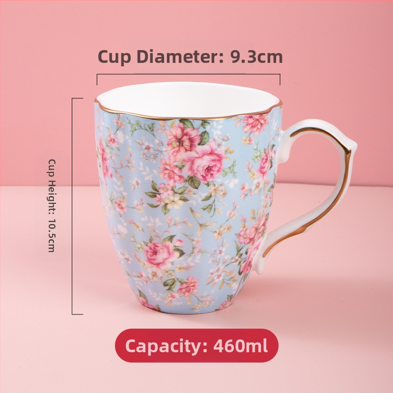 Kavos puodelis iš kaulinio porceliano, su daugiau nei 36% kaulinio miltelių, netaisyklingos formos, gėlių raštas, aukšta temperatūros atsparumas, logotipo spausdinimas įmanomas