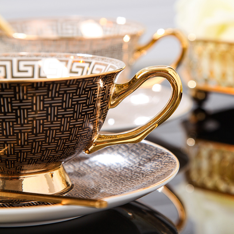 Meidao kaulo porceliano kavos puodelis, lengvasis prabangos retro stilius, pritaikomas, dovanų dėžutėje