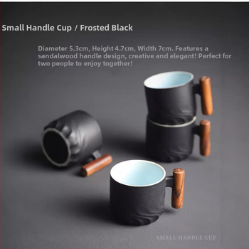 Κεραμική κούπα καφέ με λαβή – ιαπωνικού στυλ, ρετρό γλάσο καμίνι, αντι-κάψιμο, για οικιακή χρήση.