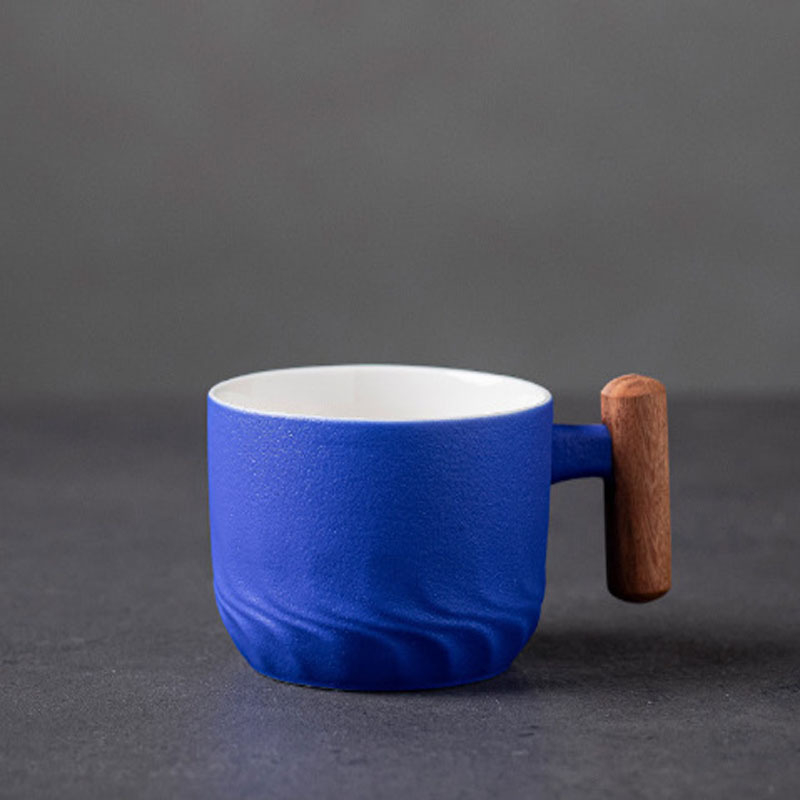 Κεραμική κούπα καφέ με λαβή – ιαπωνικού στυλ, ρετρό γλάσο καμίνι, αντι-κάψιμο, για οικιακή χρήση.