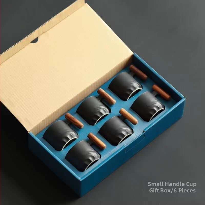 Κεραμική κούπα καφέ με λαβή – ιαπωνικού στυλ, ρετρό γλάσο καμίνι, αντι-κάψιμο, για οικιακή χρήση.