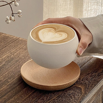 Kavos puodelis su retro akmens raštu, japoniško stiliaus, paprastas dizainas (japoniško stiliaus; paprastas dizainas; vienetinė pakuotė; pirmosios klasės kokybė)