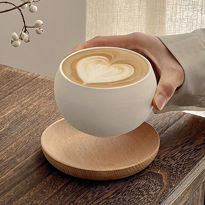 Kavos puodelis su retro akmens raštu, japoniško stiliaus, paprastas dizainas (japoniško stiliaus; paprastas dizainas; vienetinė pakuotė; pirmosios klasės kokybė)