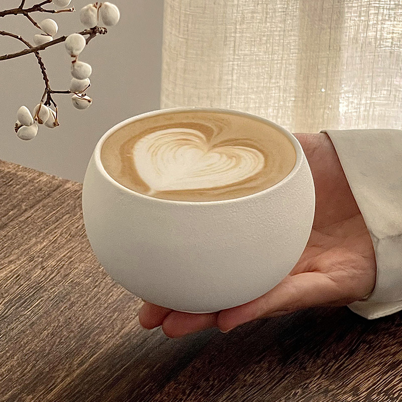 Kavos puodelis su retro akmens raštu, japoniško stiliaus, paprastas dizainas (japoniško stiliaus; paprastas dizainas; vienetinė pakuotė; pirmosios klasės kokybė)