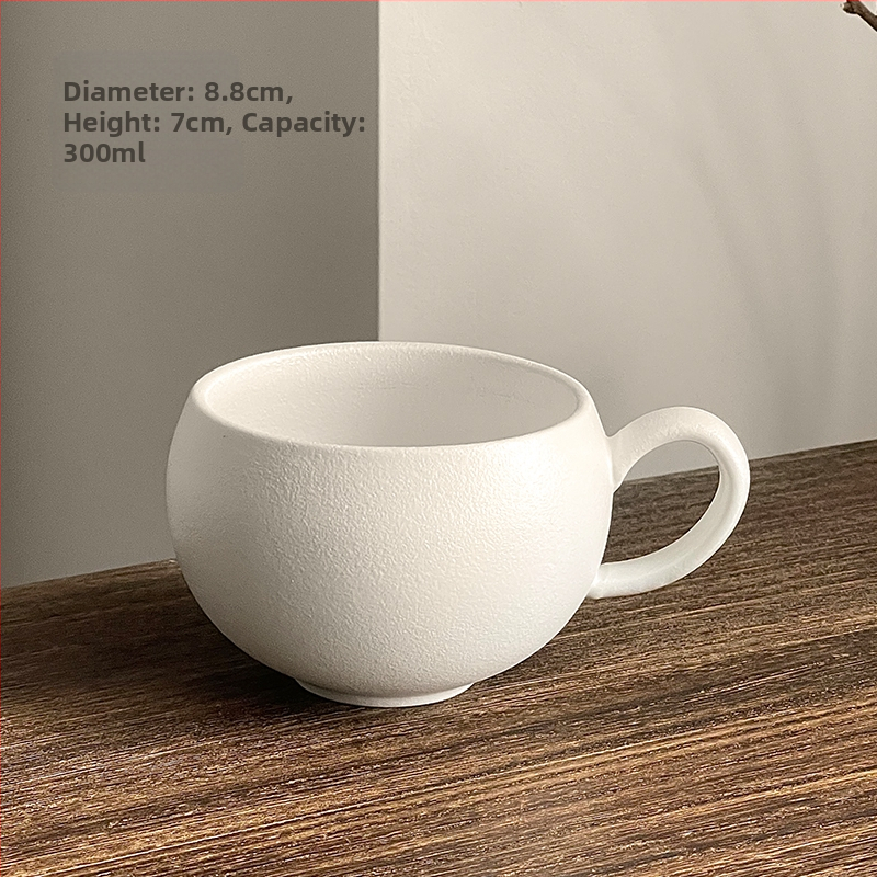 Kavos puodelis su retro akmens raštu, japoniško stiliaus, paprastas dizainas (japoniško stiliaus; paprastas dizainas; vienetinė pakuotė; pirmosios klasės kokybė)