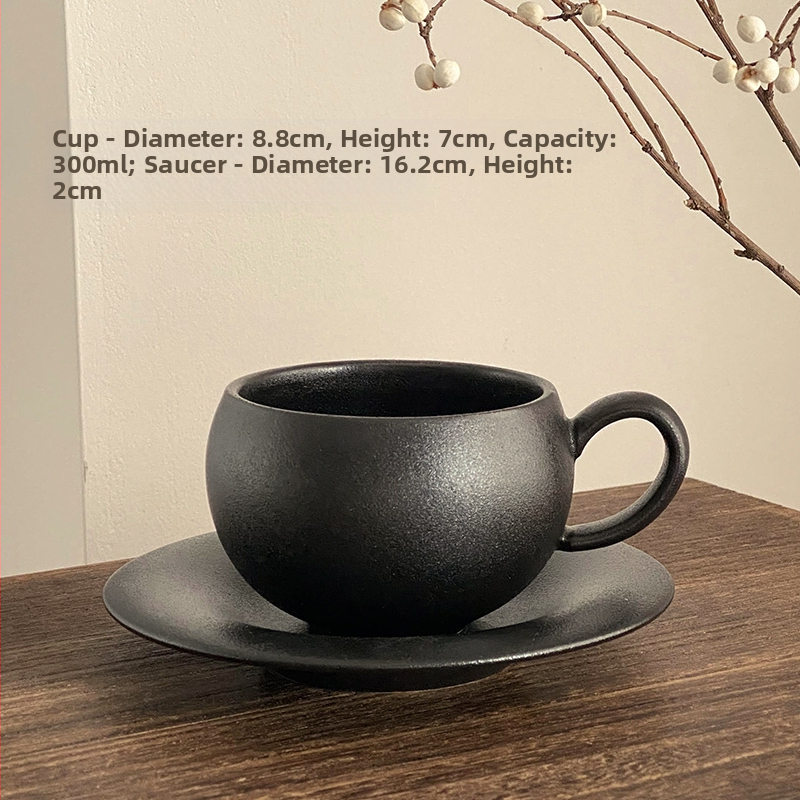 Kavos puodelis su retro akmens raštu, japoniško stiliaus, paprastas dizainas (japoniško stiliaus; paprastas dizainas; vienetinė pakuotė; pirmosios klasės kokybė)