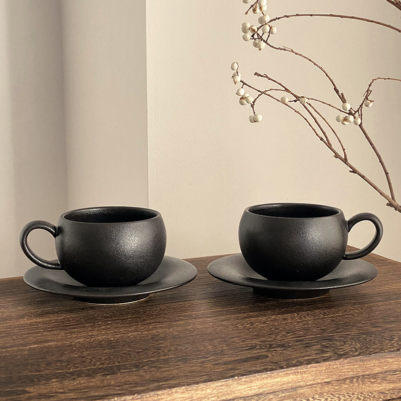 Kavos puodelis su retro akmens raštu, japoniško stiliaus, paprastas dizainas (japoniško stiliaus; paprastas dizainas; vienetinė pakuotė; pirmosios klasės kokybė)