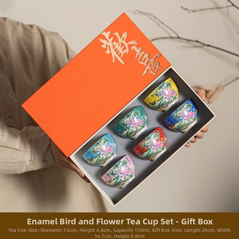 Keraminė emaliuota arbatos taurelė – kinų stiliaus, paprastas dizainas, tinkama dovana, skirti gimtadieniams ir kelionėms