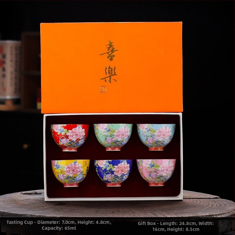 Keraminė emaliuota arbatos taurelė – kinų stiliaus, paprastas dizainas, tinkama dovana, skirti gimtadieniams ir kelionėms