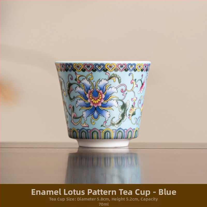 Keraminė emaliuota arbatos taurelė – kinų stiliaus, paprastas dizainas, tinkama dovana, skirti gimtadieniams ir kelionėms