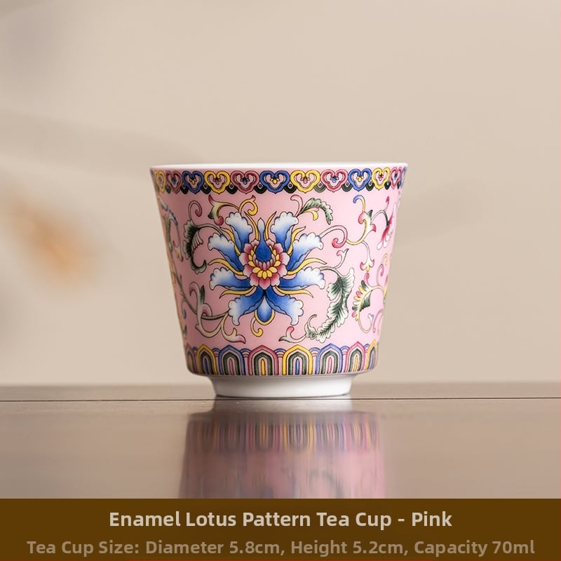 Keraminė emaliuota arbatos taurelė – kinų stiliaus, paprastas dizainas, tinkama dovana, skirti gimtadieniams ir kelionėms