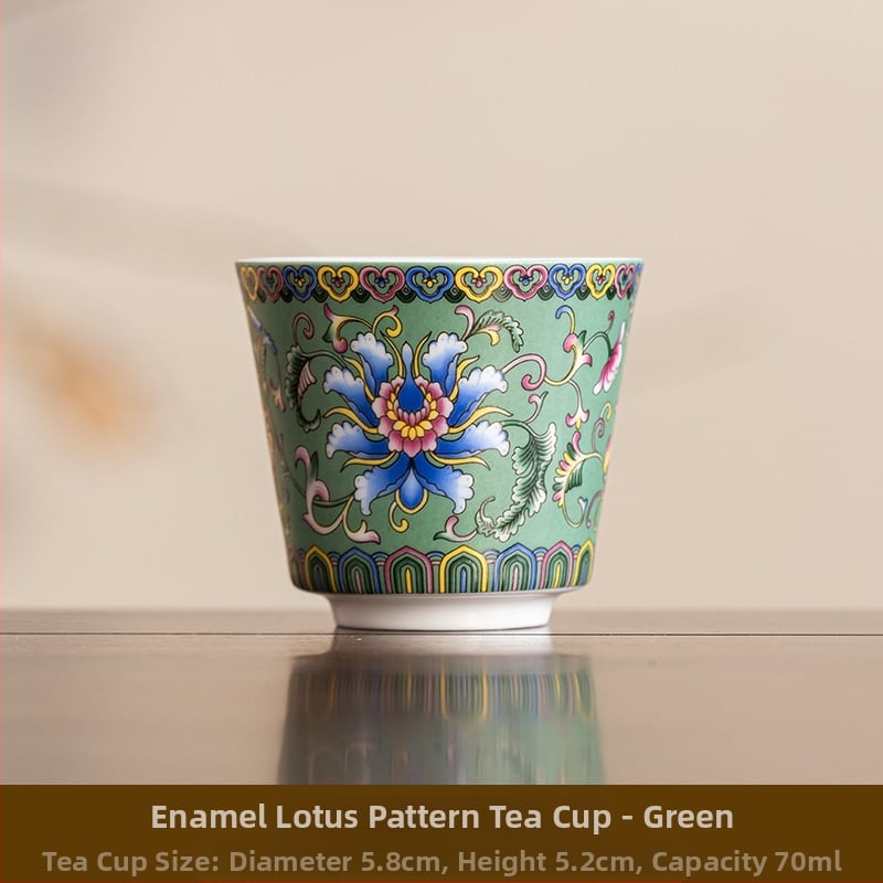 Keraminė emaliuota arbatos taurelė – kinų stiliaus, paprastas dizainas, tinkama dovana, skirti gimtadieniams ir kelionėms