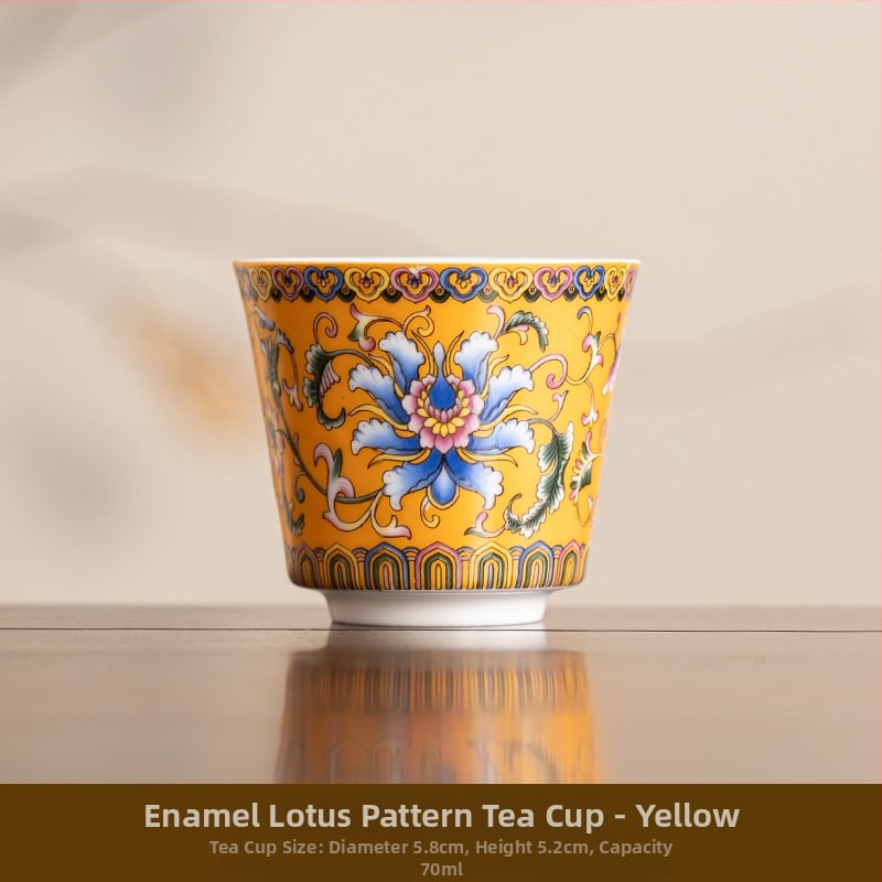 Keraminė emaliuota arbatos taurelė – kinų stiliaus, paprastas dizainas, tinkama dovana, skirti gimtadieniams ir kelionėms