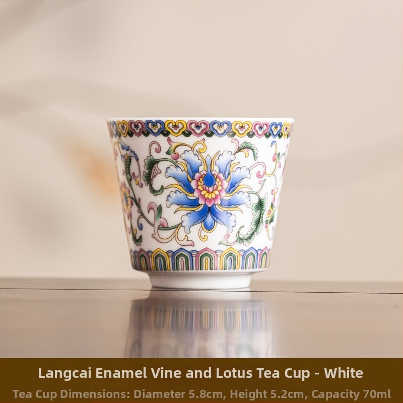 Keraminė emaliuota arbatos taurelė – kinų stiliaus, paprastas dizainas, tinkama dovana, skirti gimtadieniams ir kelionėms